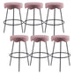 Contemporary Style Counter Stool Upholstered Bar-height Bar Stool with Metal Base Pink Black 6 Piece Set Clearhalo 'Bar Furniture' 'Bar Stools' 'bar_stools' 'furn' 'furn_bar_stools' 'Furniture' 'Kitchen & Dining Furniture' 6371605