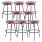 Contemporary Style Counter Stool Upholstered Bar-height Bar Stool with Metal Base Pink Black 8 Piece Set Clearhalo 'Bar Furniture' 'Bar Stools' 'bar_stools' 'furn' 'furn_bar_stools' 'Furniture' 'Kitchen & Dining Furniture' 6371606