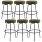Contemporary Style Counter Stool Upholstered Bar-height Bar Stool with Metal Base Green-Black 6 Piece Set Clearhalo 'Bar Furniture' 'Bar Stools' 'bar_stools' 'furn' 'furn_bar_stools' 'Furniture' 'Kitchen & Dining Furniture' 6371610