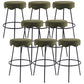 Contemporary Style Counter Stool Upholstered Bar-height Bar Stool with Metal Base Green-Black 8 Piece Set Clearhalo 'Bar Furniture' 'Bar Stools' 'bar_stools' 'furn' 'furn_bar_stools' 'Furniture' 'Kitchen & Dining Furniture' 6371611