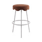 Contemporary Style Counter Stool Upholstered Bar-height Bar Stool with Metal Base White-Brown 1 Piece Clearhalo 'Bar Furniture' 'Bar Stools' 'bar_stools' 'furn' 'furn_bar_stools' 'Furniture' 'Kitchen & Dining Furniture' 6371612