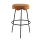 Contemporary Style Counter Stool Upholstered Bar-height Bar Stool with Metal Base Brown-Black 1 Piece Clearhalo 'Bar Furniture' 'Bar Stools' 'bar_stools' 'furn' 'furn_bar_stools' 'Furniture' 'Kitchen & Dining Furniture' 6371617