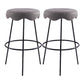 Contemporary Style Counter Stool Upholstered Bar-height Bar Stool with Metal Base Black Gray 2 Piece Set Clearhalo 'Bar Furniture' 'Bar Stools' 'bar_stools' 'furn' 'furn_bar_stools' 'Furniture' 'Kitchen & Dining Furniture' 6371623