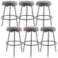 Contemporary Style Counter Stool Upholstered Bar-height Bar Stool with Metal Base Black Gray 6 Piece Set Clearhalo 'Bar Furniture' 'Bar Stools' 'bar_stools' 'furn' 'furn_bar_stools' 'Furniture' 'Kitchen & Dining Furniture' 6371625