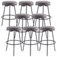 Contemporary Style Counter Stool Upholstered Bar-height Bar Stool with Metal Base Black Gray 8 Piece Set Clearhalo 'Bar Furniture' 'Bar Stools' 'bar_stools' 'furn' 'furn_bar_stools' 'Furniture' 'Kitchen & Dining Furniture' 6371626
