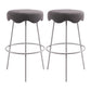 Contemporary Style Counter Stool Upholstered Bar-height Bar Stool with Metal Base White-Gray 2 Piece Set Clearhalo 'Bar Furniture' 'Bar Stools' 'bar_stools' 'furn' 'furn_bar_stools' 'Furniture' 'Kitchen & Dining Furniture' 6371633