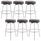 Contemporary Style Counter Stool Upholstered Bar-height Bar Stool with Metal Base White-Gray 6 Piece Set Clearhalo 'Bar Furniture' 'Bar Stools' 'bar_stools' 'furn' 'furn_bar_stools' 'Furniture' 'Kitchen & Dining Furniture' 6371635