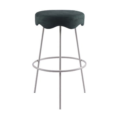 Contemporary Style Counter Stool Upholstered Bar-height Bar Stool with Metal Base White Green 1 Piece Clearhalo 'Bar Furniture' 'Bar Stools' 'bar_stools' 'furn' 'furn_bar_stools' 'Furniture' 'Kitchen & Dining Furniture' 6371637