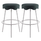 Contemporary Style Counter Stool Upholstered Bar-height Bar Stool with Metal Base White Green 2 Piece Set Clearhalo 'Bar Furniture' 'Bar Stools' 'bar_stools' 'furn' 'furn_bar_stools' 'Furniture' 'Kitchen & Dining Furniture' 6371638