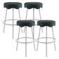 Contemporary Style Counter Stool Upholstered Bar-height Bar Stool with Metal Base White Green 4 Piece Set Clearhalo 'Bar Furniture' 'Bar Stools' 'bar_stools' 'furn' 'furn_bar_stools' 'Furniture' 'Kitchen & Dining Furniture' 6371639