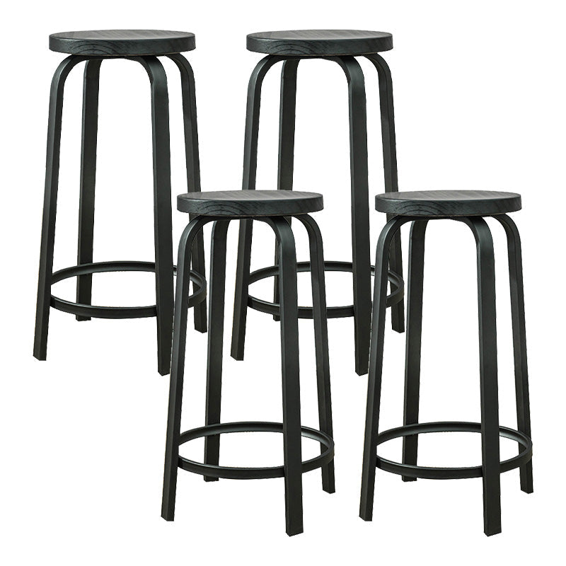 Industrial Metal Counter Height Stools Armless Bar Stool in Black 4 Piece Set Clearhalo 'Bar Furniture' 'Bar Stools' 'bar_stools' 'furn' 'furn_bar_stools' 'Furniture' 'Kitchen & Dining Furniture' 6371644