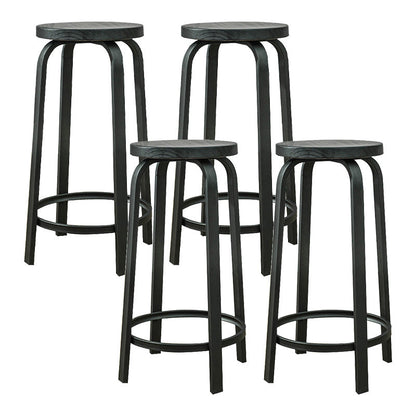 Industrial Metal Counter Height Stools Armless Bar Stool in Black 4 Piece Set Clearhalo 'Bar Furniture' 'Bar Stools' 'bar_stools' 'furn' 'furn_bar_stools' 'Furniture' 'Kitchen & Dining Furniture' 6371644