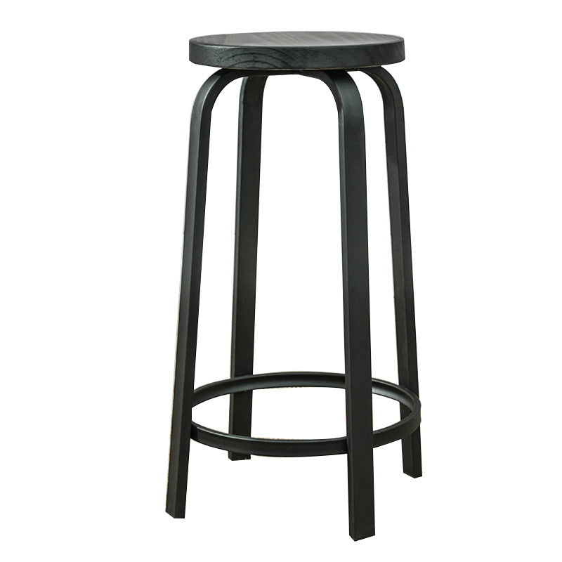 Industrial Metal Counter Height Stools Armless Bar Stool in Black Clearhalo 'Bar Furniture' 'Bar Stools' 'bar_stools' 'furn' 'furn_bar_stools' 'Furniture' 'Kitchen & Dining Furniture' 6371649