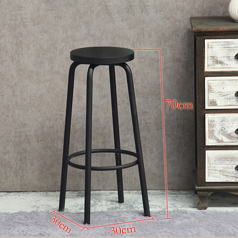 Industrial Metal Counter Height Stools Armless Bar Stool in Black Clearhalo 'Bar Furniture' 'Bar Stools' 'bar_stools' 'furn' 'furn_bar_stools' 'Furniture' 'Kitchen & Dining Furniture' 6371651