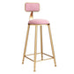 Glam Round Upholstered Counter Stool Low Back Stool with Gold Frame Clearhalo 'Bar Furniture' 'Bar Stools' 'bar_stools' 'furn' 'furn_bar_stools' 'Furniture' 'Kitchen & Dining Furniture' 6371663