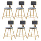 Glam Round Upholstered Counter Stool Low Back Stool with Gold Frame Grey 6 Piece Set Short Stool(18"H) Clearhalo 'Bar Furniture' 'Bar Stools' 'bar_stools' 'furn' 'furn_bar_stools' 'Furniture' 'Kitchen & Dining Furniture' 6371671