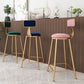 Glam Round Upholstered Counter Stool Low Back Stool with Gold Frame Clearhalo 'Bar Furniture' 'Bar Stools' 'bar_stools' 'furn' 'furn_bar_stools' 'Furniture' 'Kitchen & Dining Furniture' 6371672