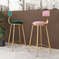 Glam Round Upholstered Counter Stool Low Back Stool with Gold Frame Clearhalo 'Bar Furniture' 'Bar Stools' 'bar_stools' 'furn' 'furn_bar_stools' 'Furniture' 'Kitchen & Dining Furniture' 6371674