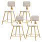 Glam Round Upholstered Counter Stool Low Back Stool with Gold Frame White 4 Piece Set Short Stool(18"H) Clearhalo 'Bar Furniture' 'Bar Stools' 'bar_stools' 'furn' 'furn_bar_stools' 'Furniture' 'Kitchen & Dining Furniture' 6371677