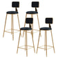 Glam Round Upholstered Counter Stool Low Back Stool with Gold Frame Black 4 Piece Set Clearhalo 'Bar Furniture' 'Bar Stools' 'bar_stools' 'furn' 'furn_bar_stools' 'Furniture' 'Kitchen & Dining Furniture' 6371697