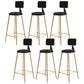 Glam Round Upholstered Counter Stool Low Back Stool with Gold Frame Black 6 Piece Set Clearhalo 'Bar Furniture' 'Bar Stools' 'bar_stools' 'furn' 'furn_bar_stools' 'Furniture' 'Kitchen & Dining Furniture' 6371698