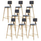 Glam Round Upholstered Counter Stool Low Back Stool with Gold Frame Grey 8 Piece Set Clearhalo 'Bar Furniture' 'Bar Stools' 'bar_stools' 'furn' 'furn_bar_stools' 'Furniture' 'Kitchen & Dining Furniture' 6371704