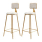 Glam Round Upholstered Counter Stool Low Back Stool with Gold Frame White 2 Piece Set Clearhalo 'Bar Furniture' 'Bar Stools' 'bar_stools' 'furn' 'furn_bar_stools' 'Furniture' 'Kitchen & Dining Furniture' 6371706