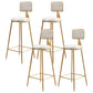 Glam Round Upholstered Counter Stool Low Back Stool with Gold Frame White 4 Piece Set Clearhalo 'Bar Furniture' 'Bar Stools' 'bar_stools' 'furn' 'furn_bar_stools' 'Furniture' 'Kitchen & Dining Furniture' 6371707