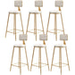Glam Round Upholstered Counter Stool Low Back Stool with Gold Frame White 6 Piece Set Clearhalo 'Bar Furniture' 'Bar Stools' 'bar_stools' 'furn' 'furn_bar_stools' 'Furniture' 'Kitchen & Dining Furniture' 6371708