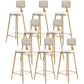 Glam Round Upholstered Counter Stool Low Back Stool with Gold Frame White 8 Piece Set Clearhalo 'Bar Furniture' 'Bar Stools' 'bar_stools' 'furn' 'furn_bar_stools' 'Furniture' 'Kitchen & Dining Furniture' 6371709