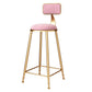 Glam Round Upholstered Counter Stool Low Back Stool with Gold Frame Pink 1 Piece Clearhalo 'Bar Furniture' 'Bar Stools' 'bar_stools' 'furn' 'furn_bar_stools' 'Furniture' 'Kitchen & Dining Furniture' 6371710
