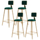 Glam Round Upholstered Counter Stool Low Back Stool with Gold Frame Green 4 Piece Set Clearhalo 'Bar Furniture' 'Bar Stools' 'bar_stools' 'furn' 'furn_bar_stools' 'Furniture' 'Kitchen & Dining Furniture' 6371722