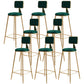 Glam Round Upholstered Counter Stool Low Back Stool with Gold Frame Green 8 Piece Set Clearhalo 'Bar Furniture' 'Bar Stools' 'bar_stools' 'furn' 'furn_bar_stools' 'Furniture' 'Kitchen & Dining Furniture' 6371724