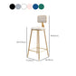 Glam Round Upholstered Counter Stool Low Back Stool with Gold Frame Clearhalo 'Bar Furniture' 'Bar Stools' 'bar_stools' 'furn' 'furn_bar_stools' 'Furniture' 'Kitchen & Dining Furniture' 6371727