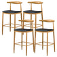 Industrial Wooden Counter Height Stools Armless Bar Stool With Low Black