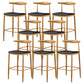 Industrial Wooden Counter Height Stools Armless Bar Stool With Low Black