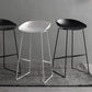 Scandinavian Style Barstool Plastic Low Back Bar Stool with Footrest