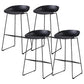 Scandinavian Style Barstool Plastic Low Back Bar Stool with Footrest