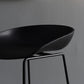 Scandinavian Style Barstool Plastic Low Back Bar Stool with Footrest