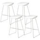 Scandinavian Style Barstool Plastic Low Back Bar Stool with Footrest
