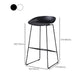 Scandinavian Style Barstool Plastic Low Back Bar Stool with Footrest
