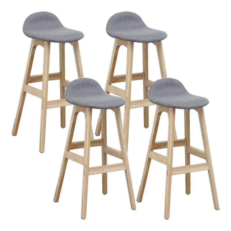 Zeitgenössische Barhocker aus Holz mit Thekenhöhe, armloser Barhocker für das Wohnzimmer