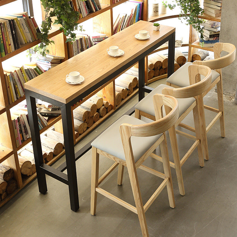 Zeitgenössische Barhocker aus Holz mit Thekenhöhe, armloser Barhocker für das Wohnzimmer