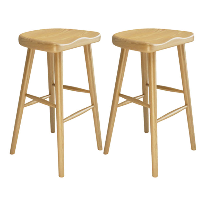 Zeitgenössische Barhocker aus Holz mit Thekenhöhe, armloser Barhocker für das Wohnzimmer