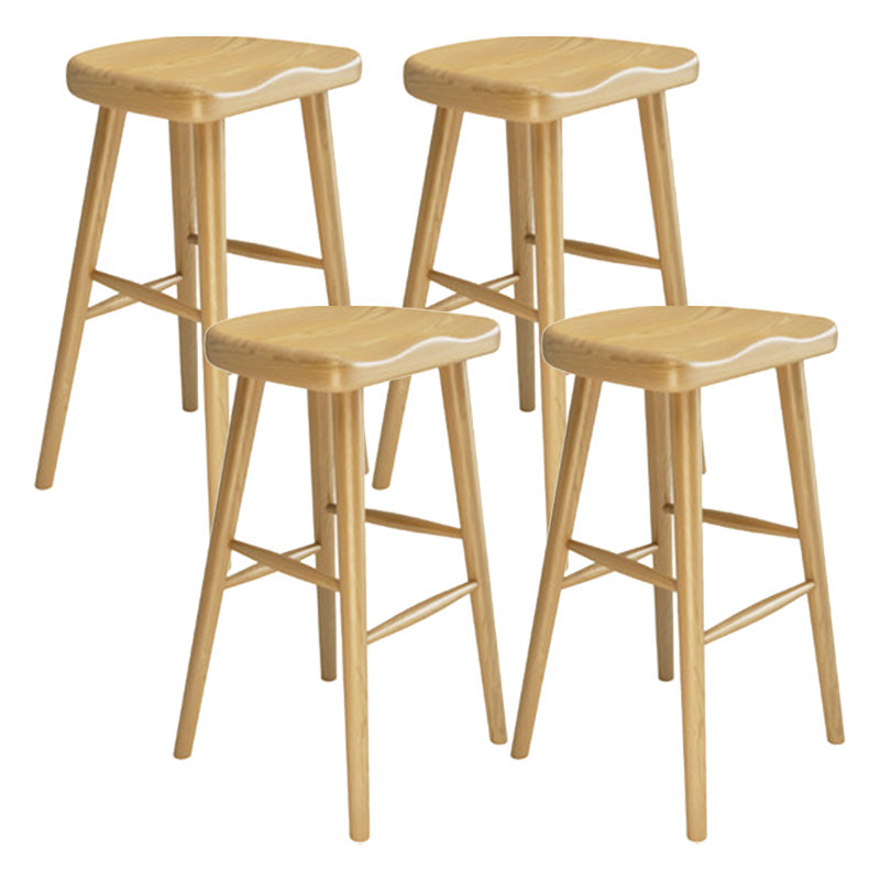 Zeitgenössische Barhocker aus Holz mit Thekenhöhe, armloser Barhocker für das Wohnzimmer