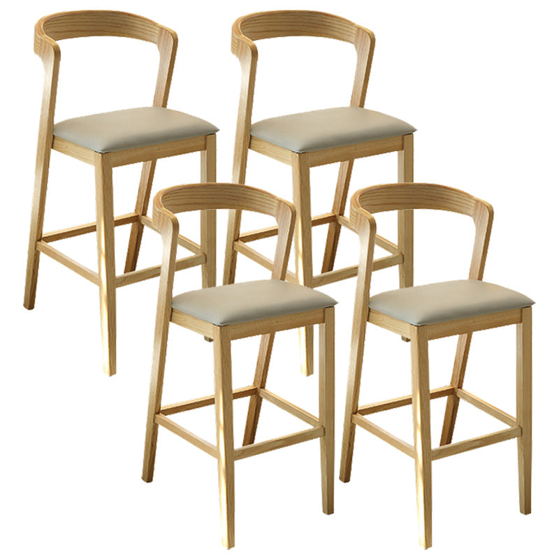 Zeitgenössische Barhocker aus Holz mit Thekenhöhe, armloser Barhocker für das Wohnzimmer
