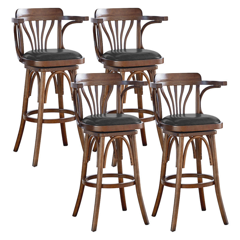 Zeitgenössische Barhocker aus Holz mit Thekenhöhe, armloser Barhocker für das Wohnzimmer