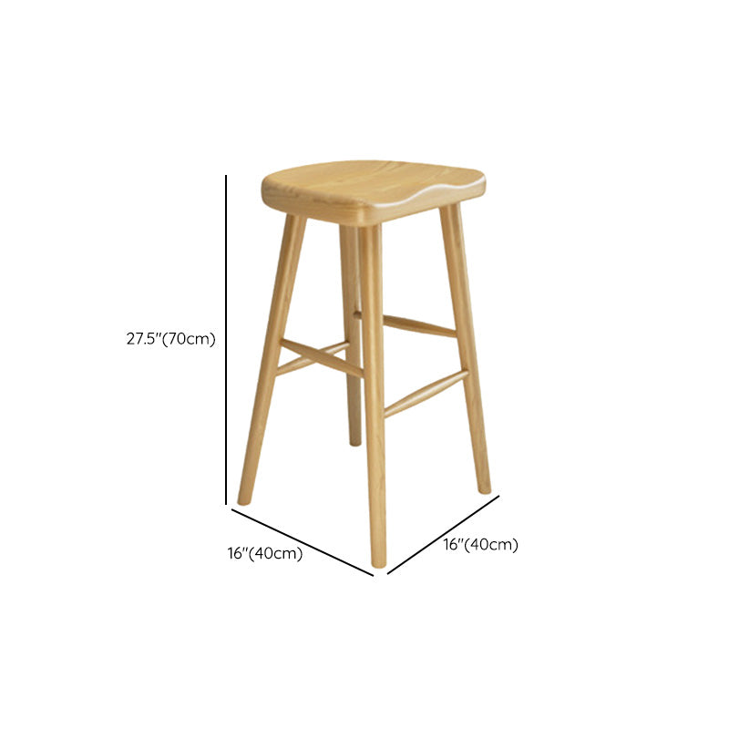 Zeitgenössische Barhocker aus Holz mit Thekenhöhe, armloser Barhocker für das Wohnzimmer
