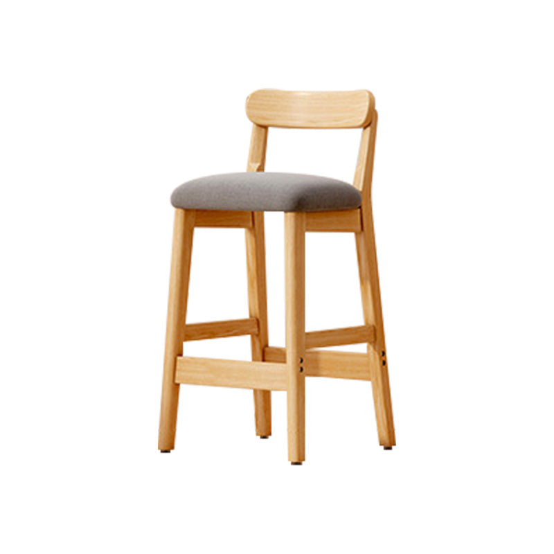 Taburete industrial de madera con altura de mostrador, taburete de bar sin brazos con cojín