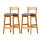 Taburete industrial de madera con altura de mostrador, taburete de bar sin brazos con cojín